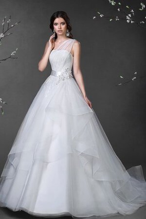 Abito da Sposa in Tulle con Seghettato Lungo con Festone Allacciato Ball Gown - Foto 1