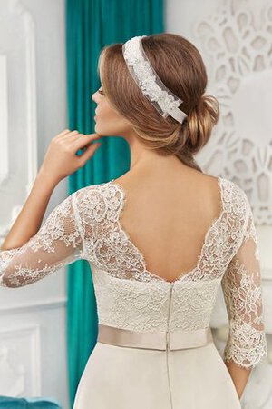 Robe de mariée avec perle decoration en fleur en plage ceinture en 1/2 manche - Photo 3