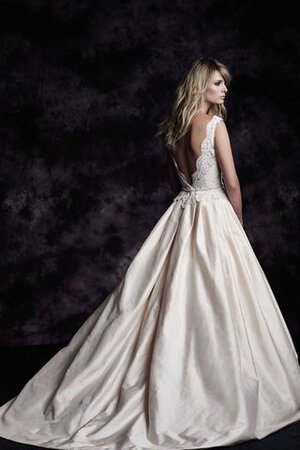 Abito da Sposa con Perline Moderno in Taffeta Lungo Fancy tradizionale - Foto 2