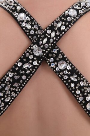 Perlenbesetztes hoch niedrig gerüschtes sexy Abendkleid mit Schlüsselloch Rücken - Bild 6