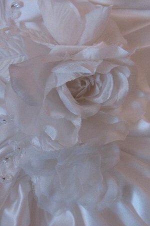 Abito da Sposa Senza Maniche A Terra A-Line Naturale con Fiore in Taffeta - Foto 3