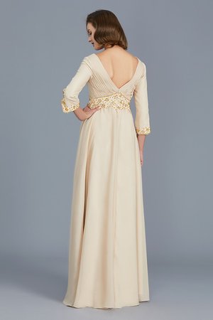 Robe mère de mariée honorable de col en v de lotus longueur au ras du sol de princesse - Photo 2