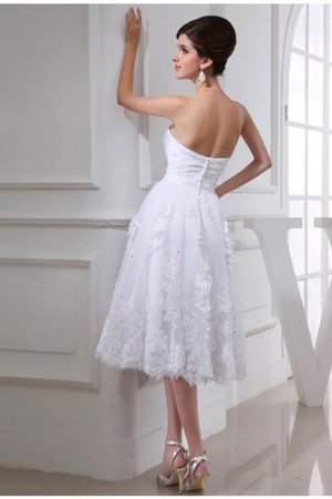 Abito da Sposa A-Line Semplice Alta Vita in Organza Principessa - Foto 2