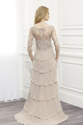 Robe de bal luxueux avec manche 1/2 entrecroisé decoration en fleur avec perle - Photo 2