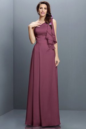 One Schulter A-Line Anständiges Brautjungfernkleid aus Chiffon mit Empire Taille - Bild 5