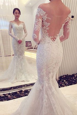 Elegante Vestido de Novia de Manga larga de Encaje Adorno - Foto 1