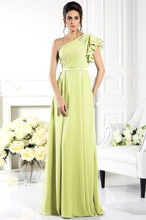 Robe demoiselle d'honneur longue a-ligne de lotus en chiffon avec sans manches - Photo 8