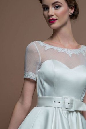 Abito da Sposa con Fusciacca Sotto Ginocchio classico con Nastro con Manica Corte A-Line - Foto 4