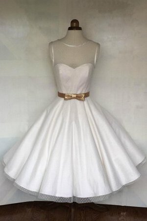 Abito da Sposa con Piega con Fiocco decorato A-Line Senza Maniche Cerniera - Foto 1