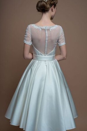 Abito da Sposa con Fusciacca Sotto Ginocchio classico con Nastro con Manica Corte A-Line - Foto 2