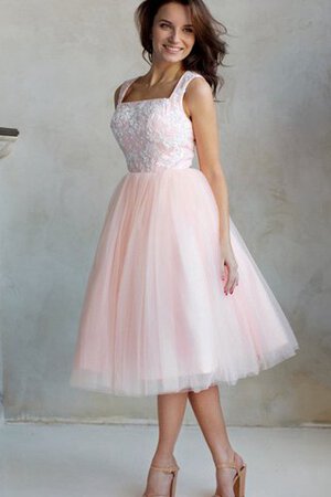 Robe de bal plissage naturel en tulle encolure en carré avec manche courte - Photo 1