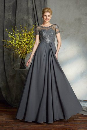 Chiffon Reißverschluss Normale Taille Bodenlanges Brautmutterkleid mit Applike - Bild 1