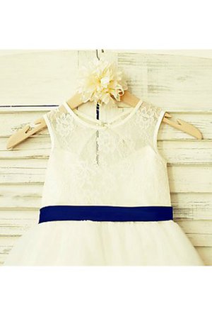 Robe de cortège enfant naturel encolure ronde avec fleurs en tulle de princesse - Photo 2