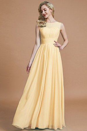 Robe demoiselle d'honneur naturel avec sans manches ligne a en chiffon de princesse - Photo 11