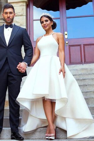 Romántico Vestido de Novia de Hasta el suelo de Volante de Alto Bajo - Foto 1