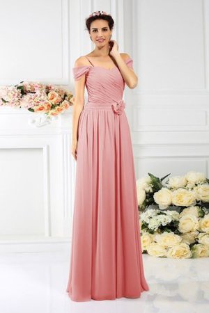 Robe demoiselle d'honneur plissage de princesse manche nulle en chiffon avec zip - Photo 21