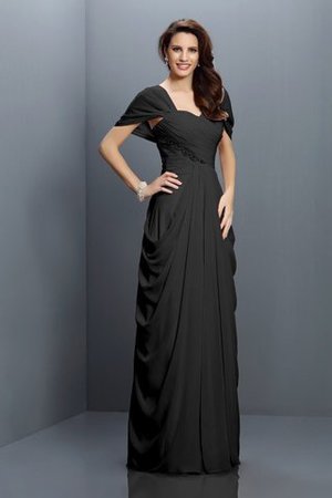 Robe demoiselle d'honneur plissage de col en cœur avec fronce a-ligne avec chiffon - Photo 2