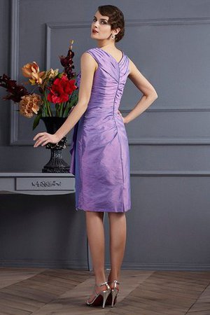 Robe demoiselle d'honneur courte appliques de fourreau textile taffetas avec zip - Photo 30