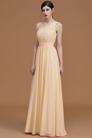 Robe demoiselle d'honneur naturel avec zip de princesse ruché manche nulle - Photo 12