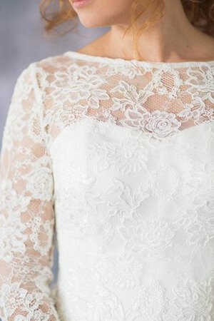 Abito da Sposa A Terra in pizzo tradizionale A-Line con Maniche Lunghe in Organza - Foto 4