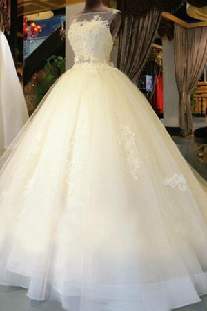 Abito da sposa favola con applique con fusciacca con perline classico allettante - Foto 2