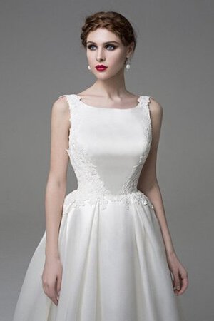 Abito da Sposa Senza Maniche Elegante A-Line con Increspature A Terra con Applique - Foto 2