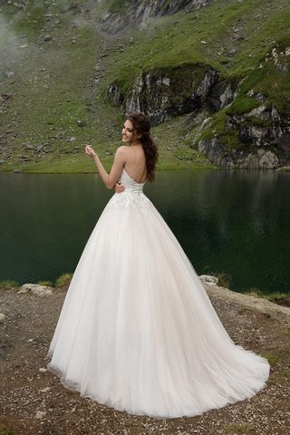 Vestido de Novia de Corte-A en Tul de Cola Capilla de Encaje Adorno de Cordón - Foto 2