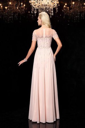 Reißverschluss Normale Taille Chiffon Bodenlanges Ballkleid mit Kurzen Ärmeln - Bild 2