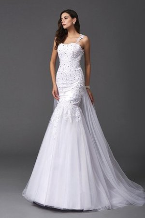 Robe de mariée longue delicat avec perle bandouliere spaghetti avec sans manches - Photo 3