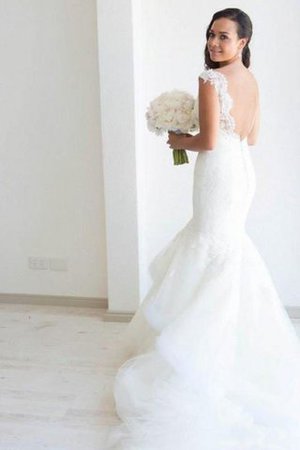 Abito da Sposa Coda A Strascico Cappella Conotta in Organza Naturale Elegante - Foto 3