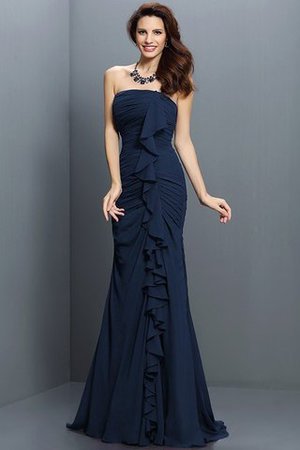 Robe demoiselle d'honneur plissage longue avec zip en chiffon de bustier - Photo 10