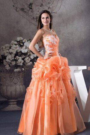 Robe de quinceanera de col en cœur avec fleurs decoration en fleur de lotus de mode de bal - Photo 4