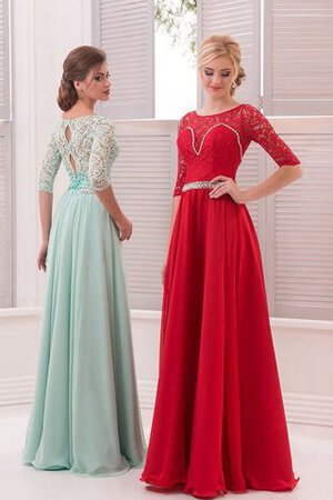 A Linie Chiffon normale Taille bodenlanges Ballkleid mit Bordüre mit Schlüsselloch Rücken - Bild 1