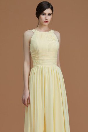 Robe demoiselle d'honneur avec zip a-ligne de princesse en chiffon manche nulle - Photo 3