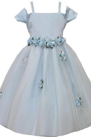 Robe de cortège enfant ligne a fermeutre eclair avec sans manches avec fleurs textile en tulle - Photo 1