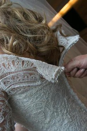 Abito da Sposa con Piega A-Line tradizionale A Terra Cerniera in pizzo - Foto 5