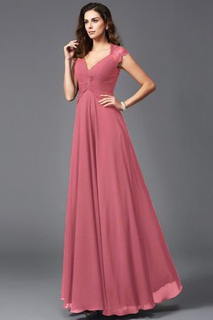 Robe demoiselle d'honneur longue de col en v avec chiffon ligne a de princesse - Photo 29