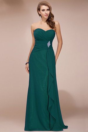 Robe demoiselle d'honneur longue avec perle en chiffon collant de lotus - Photo 8