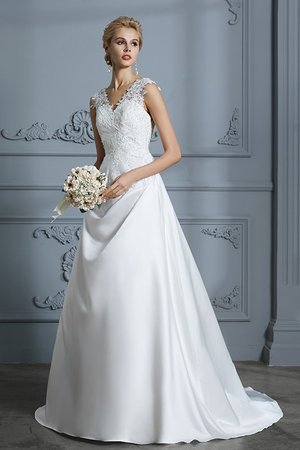 Robe de mariée décolleté dans le dos a-ligne rêveur longue officiel - Photo 6