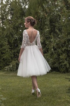 Robe de mariée informel longueur mollet appliques v col profonde a-ligne - Photo 5