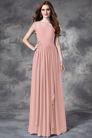 Robe demoiselle d'honneur naturel longue a-ligne avec chiffon de princesse - Photo 21