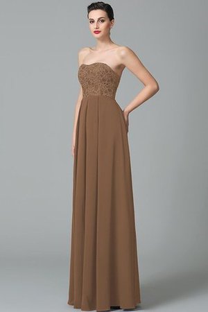 Robe demoiselle d'honneur longue naturel manche nulle avec chiffon avec zip - Photo 4