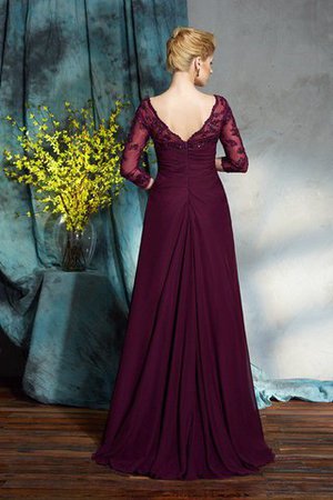 Dreiviertel Länge Ärmeln A Linie Chiffon Bodenlanges Anständiges Brautmutterkleid - Bild 2