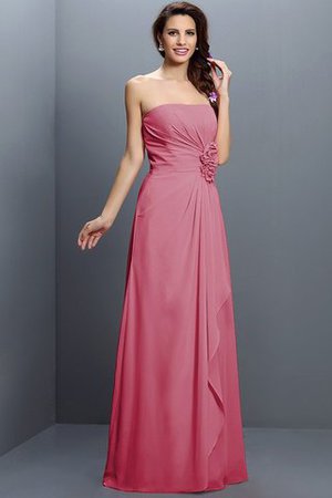 Robe demoiselle d'honneur longue de bustier avec zip avec fleurs en chiffon - Photo 28