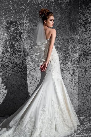 Abito da Sposa con Piega Naturale Senza Maniche in pizzo in Pizzo senza strap - Foto 2