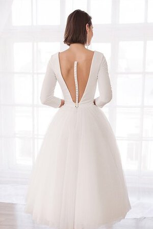 Abito da sposa mini semplice a-line squisito v-scollo pomposo - Foto 4