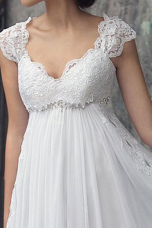 Abito da Sposa Elegante a Spiaggia V-Scollo con Applique medievale Romantico - Foto 3