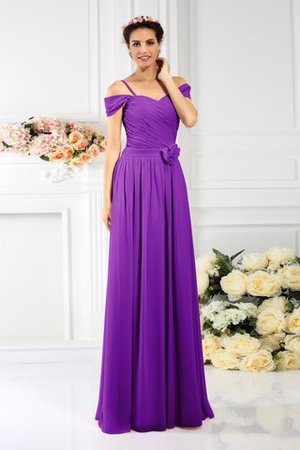 Robe demoiselle d'honneur plissage de princesse manche nulle en chiffon avec zip - Photo 13