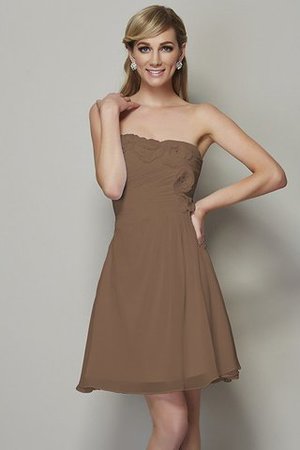 Robe demoiselle d'honneur naturel plissé de bustier appliques au drapée - Photo 4