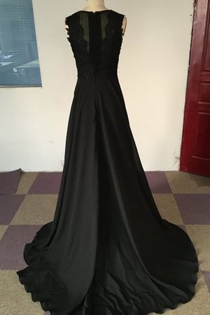 Robe de soirée longue avec zip en satin encolure ronde de traîne courte - Photo 2